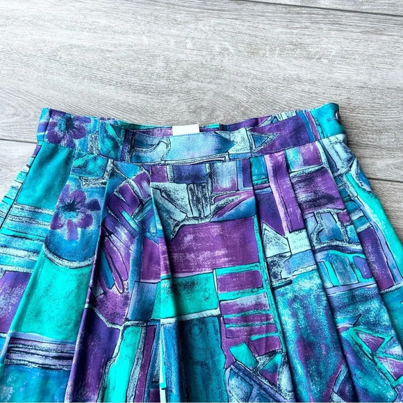 Vintage Bellessa Abstract Print Midi Maxi Skirt Made in Canada - Picture 5 of 14